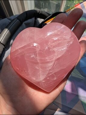 Large Polished Rose Quartz Heart